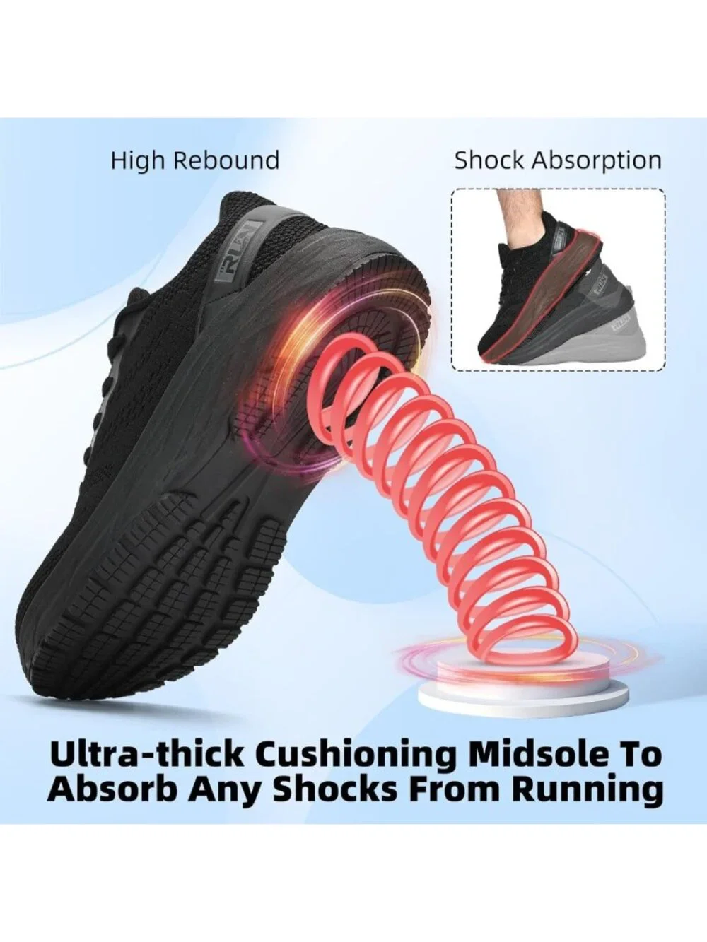 Comfortable Wide Toe Box Sneakers for Men - Cushioned Non-Slip Athletic Shoes